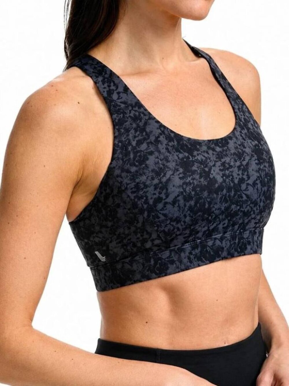 Lolë Sports Bra - Size Medium - Abstract Dark Grey Black